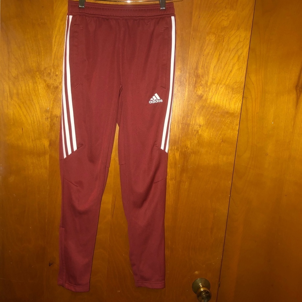 𝅺Adidas trio 17 burgundy track pants kids M 10
